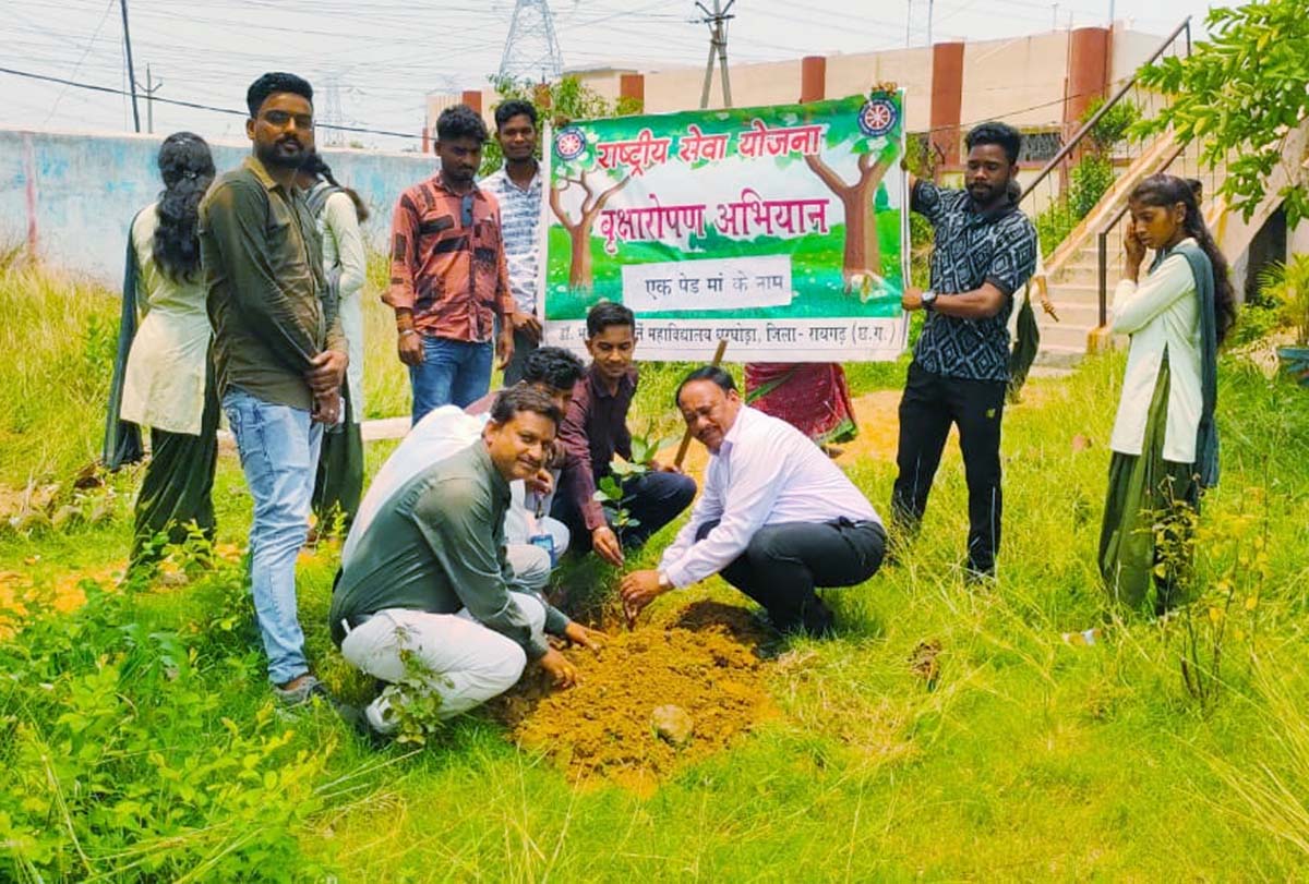 विश्व पर्यावरण दिवस पर डॉ. बीएसपी महाविद्यालय घरघोड़ा में पौध रोपण कार्यक्रम संपन्न