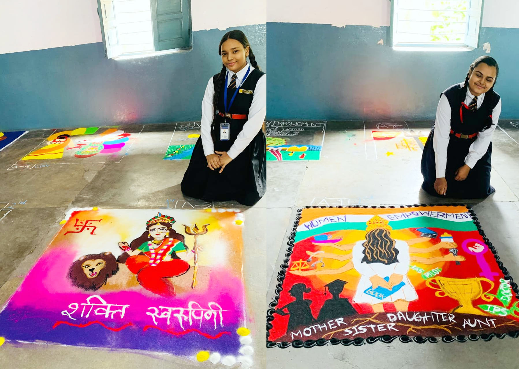 देशबन्धु हायर सेकेण्डरी स्कूल रायपुर में रंगोली प्रतियोगिता का आयोजन