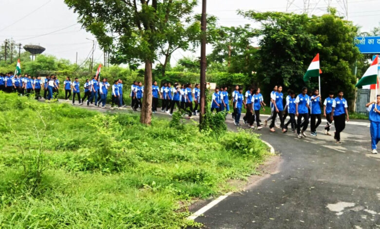 खेलो इंडिया स्टेट सेंटर ऑफ एक्सीलेंस में गूंजा देशभक्ति का जज्बा, निकली तिरंगा यात्रा