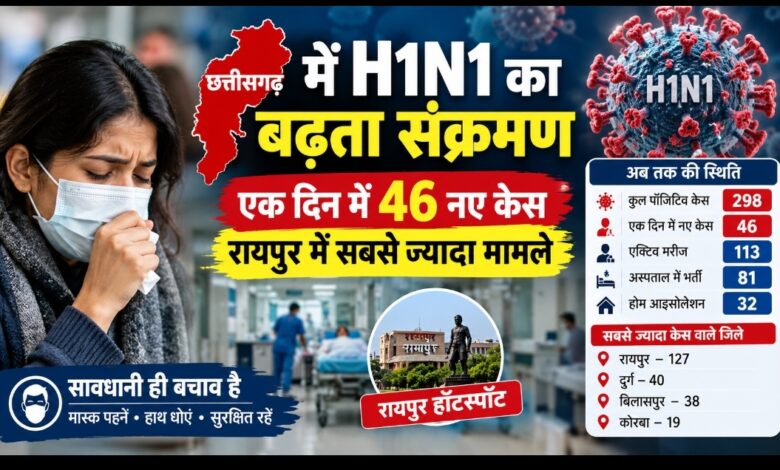 छत्तीसगढ़ में H1N1 का बढ़ता संक्रमण, एक दिन में 46 नए केस; रायपुर में सबसे ज्यादा मामले