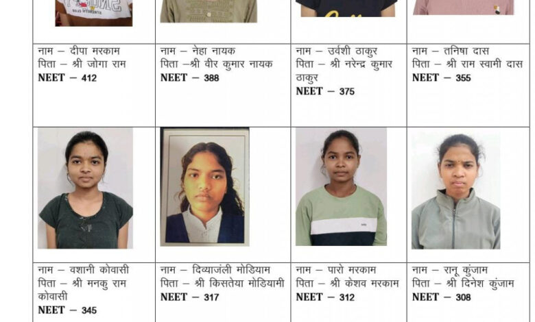 छू लो आसमान की बेटियों ने भरी सफलता की उड़ान, नीट-यूजी में शानदार प्रदर्शन से बढ़ाया दंतेवाड़ा का मान