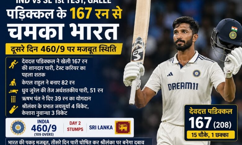 IND vs SL: पडिक्कल के 167 रन से चमका भारत, दूसरे दिन 460/9 पर पारी घोषित करने की ओर टीम इंडिया IND vs SL: पडिक्कल के 167 रन से चमका भारत, दूसरे दिन 460/9 पर पारी घोषित करने की ओर टीम इंडिया