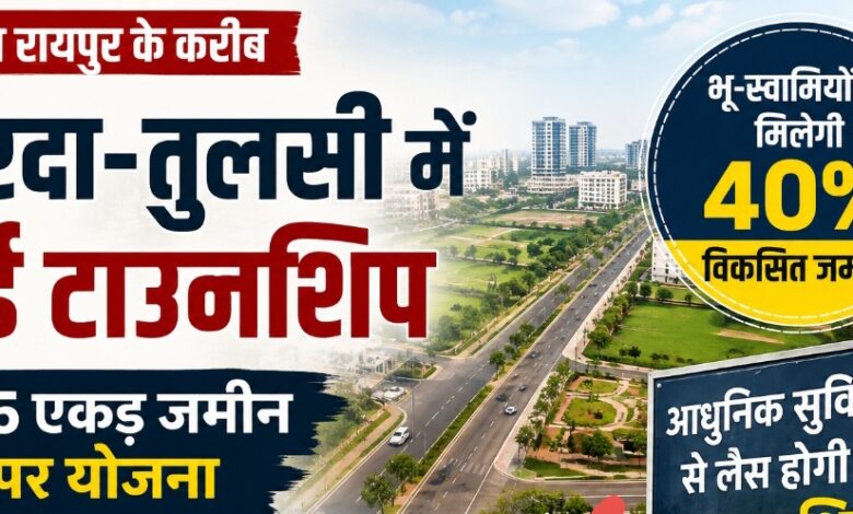 नवा रायपुर के करीब 355 एकड़ में बनेगी नई टाउनशिप, भू-स्वामियों को मिलेगी 40% विकसित जमीन नवा रायपुर के करीब 355 एकड़ में बनेगी नई टाउनशिप, भू-स्वामियों को मिलेगी 40% विकसित जमीन